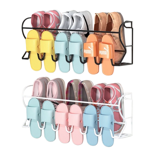 门后鞋架壁挂式宿舍门上简易门口免打孔浴室墙上置物鞋子收纳神器