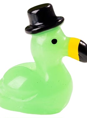 创意微景观绅士帽火烈鸟小动物