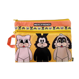 Ndht乔波文件袋分类科目袋小学生收纳袋可爱手提双层作业试卷袋子