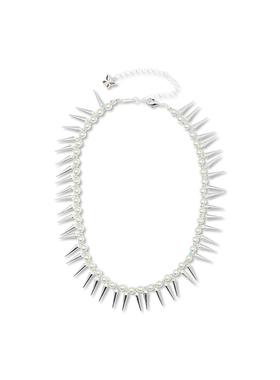 STUGAZI银色尖刺项链锁骨链