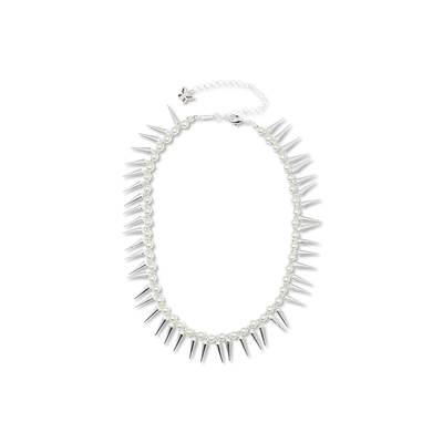 STUGAZI银色尖刺项链锁骨链