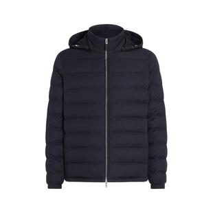 ZEGNA杰尼亚冬季海军蓝高科技面料Motorin双面束腰羽绒服