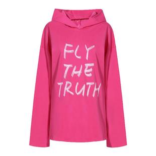 FTT FlyTheTruth『下身失踪』美式复古玫红卫衣女2025新款宽松T恤