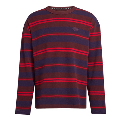 Adidas/阿迪达斯正品三叶草男士休闲条纹运动宽松长袖T恤KS6847