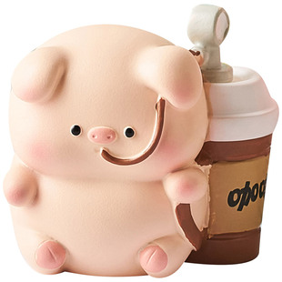 小猪摆件可爱治愈系办公室桌面情绪稳定神器礼物工位解压发疯女生