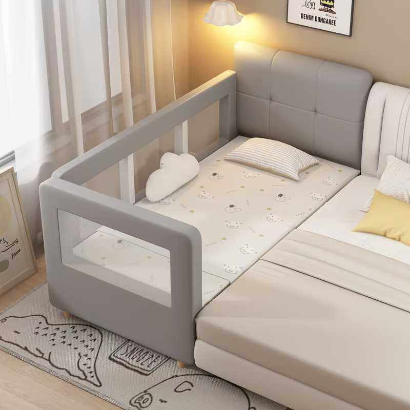 儿童拼接床实木带护栏加宽床边床宝宝小床拼接大床男孩女孩单人床