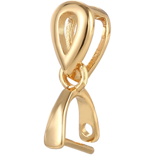 diy翡翠玉石瓜子扣扣头吊坠扣18K金平安扣佛公观音吊坠空托扣子