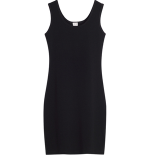 黑色吊带背心裙女秋季外穿无袖内搭打底连衣裙中长款紧身包臀裙子