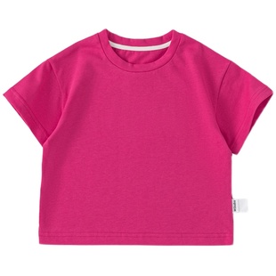 女童短袖儿童t恤2025夏季新款男童上衣纯色洋气童装宝宝夏装夏日