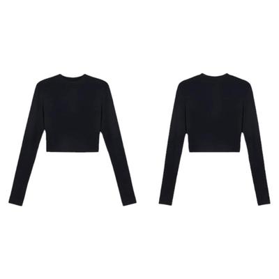 白色半高领打底长袖T恤女