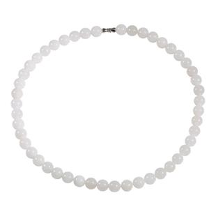 和合玉器和田玉羊脂白玉1.0珠玉珠圆珠项链珠串项链羊脂玉妈妈链