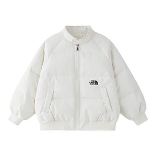 虾酱麻麻男童三防羽绒服冬季2024新款宝宝90白鸭绒儿童白色厚外套