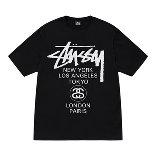 美国Stussy World Tour Tee经典世界巡游印花短袖T恤男女情侣