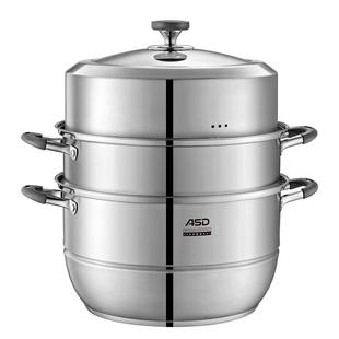 爱仕达蒸锅家用304不锈钢多三层加厚大容量蒸笼电磁炉燃气灶专用