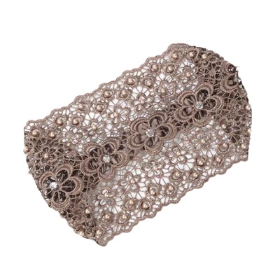 新款夏季薄款遮白发头饰神器发带女宽边蕾丝珍珠镂空头箍女发饰品