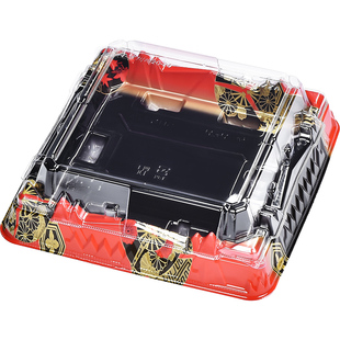 三泽 日式寿司盒子冰川桶刺身拼盘 三文鱼寿司盒商用礼盒高透印花