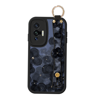 山茶花适用VIVOX70手机壳简约70t新款女X60曲屏版POR斜挎背带X30挂绳60t腕带X50斜跨X27小羊皮Pro保护套vivo