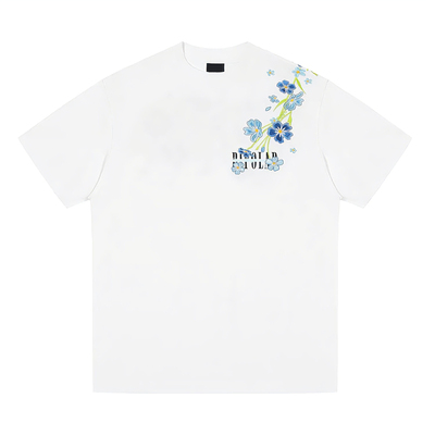 鹿山野 严选国潮牌重工刺绣纯棉短袖t恤男女夏季宽松百搭美式上衣