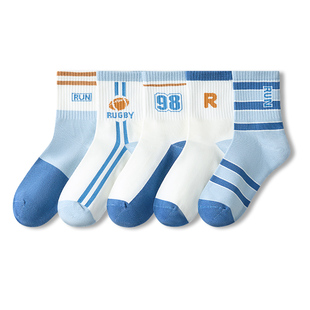 红豆儿童袜子秋冬抗菌男童女童中筒无骨棉袜春秋大童宝宝运动长袜