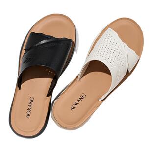 【凤仪】奥康软底舒适妈妈拖鞋女2025夏新款中老年防滑外穿凉拖鞋