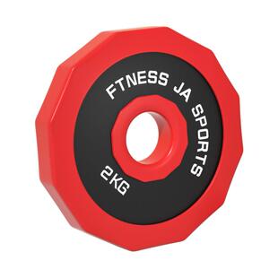 纯钢包胶PU哑铃片配重片2.5/3kg公斤 环保举重片杠铃片小孔通用