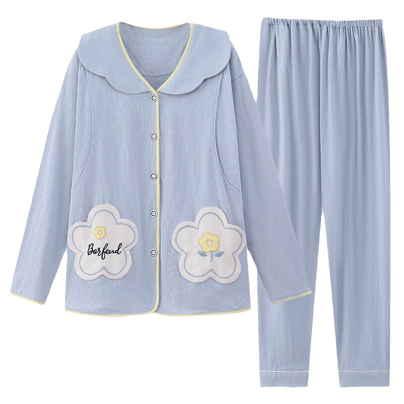 月子服夏季薄款产后纯棉产妇哺乳孕妇睡衣女夏天怀孕期专用家居服