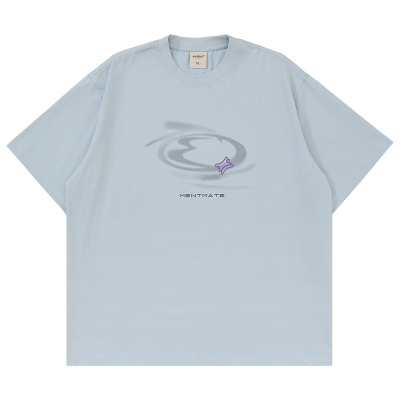 中性风宽松圆领上衣logo印花tee