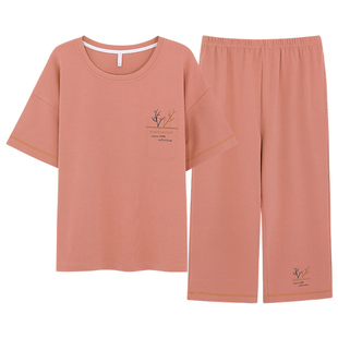 睡衣女士夏季2026年新款纯棉七分裤中年妈妈莫代尔家居服套春秋款