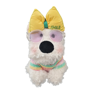 汽车屏幕摆件创意可爱西高地小狗车载后视镜中控屏装饰女生车内饰