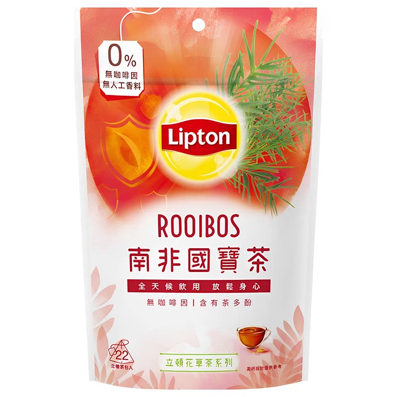 立顿Lipton 花草茶南非国宝茶2.2g*22无咖啡因无人工香精天然茶香