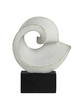 现代极简抽象艺术卷曲树脂雕塑