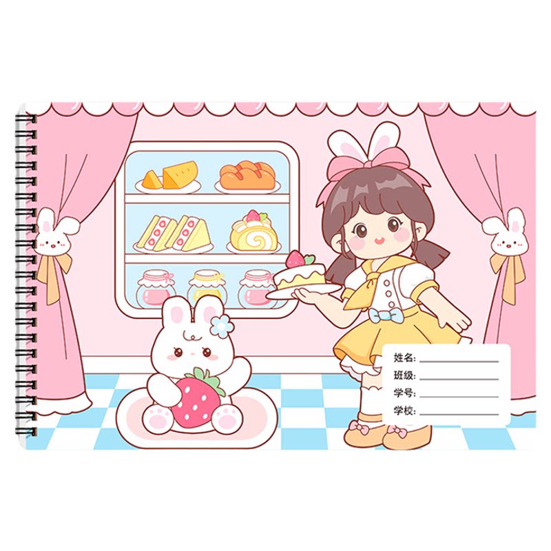 a4线圈图画本小学生可爱卡通画画本初学者绘画涂鸦本加厚素描本子