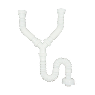 潜水艇双面盆下水管洗脸双洗衣柜池台盆Y型三通排水管配件