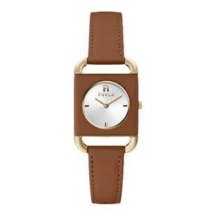 【节日礼物】FURLA芙拉手表小方块复古皮质棕色时尚石英女士