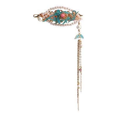 陌上芊古风流苏烧蓝旗袍发夹发饰