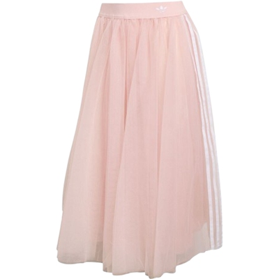 adidas阿迪达斯三叶草女子薄纱优雅松紧腰运动休闲半身裙KS6562