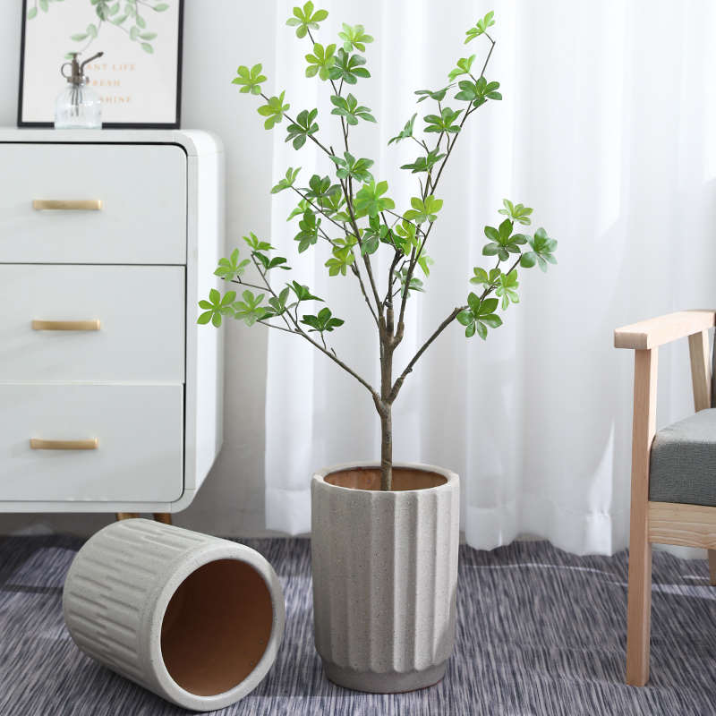 陶瓷花盆落地家用客厅龟背竹散尾葵大号发财树兰花冬青专用盆高款