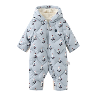 moimoln小云朵童装冬季婴儿羽绒服冬装连体衣宝宝加厚哈衣