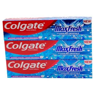 香港版高露洁冰爽亮白冰片感白清新薄荷牙膏160g洁白牙齿清新口气