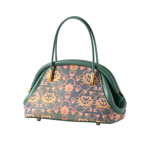 2025新中式国风真丝名家蜀锦单肩手提贝壳包配旗袍送长辈妈妈礼物