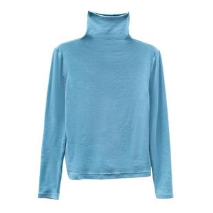 殳十原创设计 高堆堆领针织打底衫长袖春秋冬修身软糯毛衣套头女