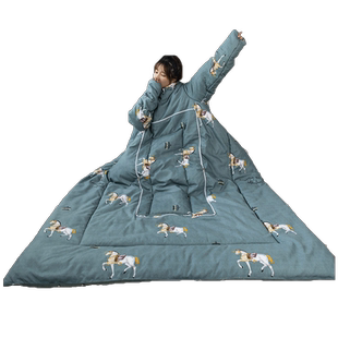 多功能懒人抱枕被冬天加厚可穿式带袖子保暖午睡车载抱枕被子两用