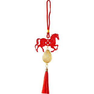 2026马年新年春节木质挂件喜庆装饰灯笼流苏盆景挂饰入户门挂布置