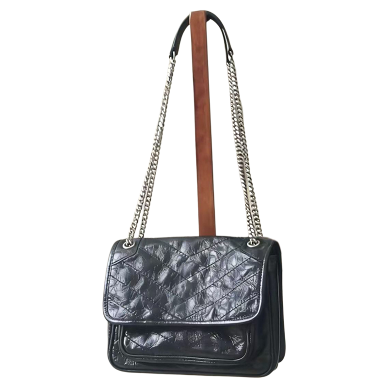 杨树林包包女2025新款高级感流浪包Niki麂皮绒邮差链条单肩斜挎包