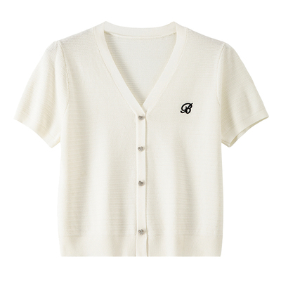 BANANABABY小香风V领针织短袖