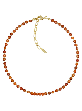 LAZY CIRCLES小方糖串珠锁骨链红玛瑙碧玺项链女朋友礼物配饰