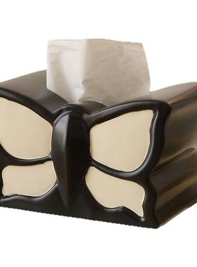 创意蝴蝶纸巾盒家用抽纸盒装饰稀奇古怪中古摆件新家的100个快递