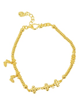 越南沙金蝶恋花手链女款