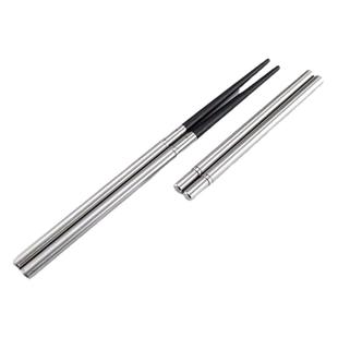 红木不锈钢折叠便携式筷子两节可伸缩上班族学生随身携带筷单人装