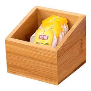 酒店宾馆客房单格茶叶座咖啡红茶糖包双格楠竹茶叶桌面收纳盒包邮